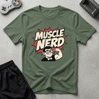 Muscle Nerd T-Shirt - Military Green