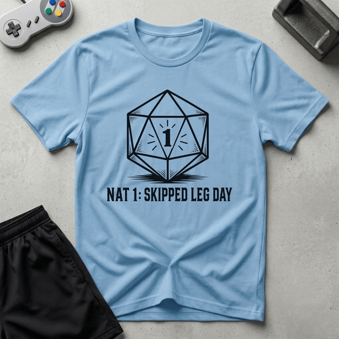 Critical Leg Fail T-Shirt - Light Blue
