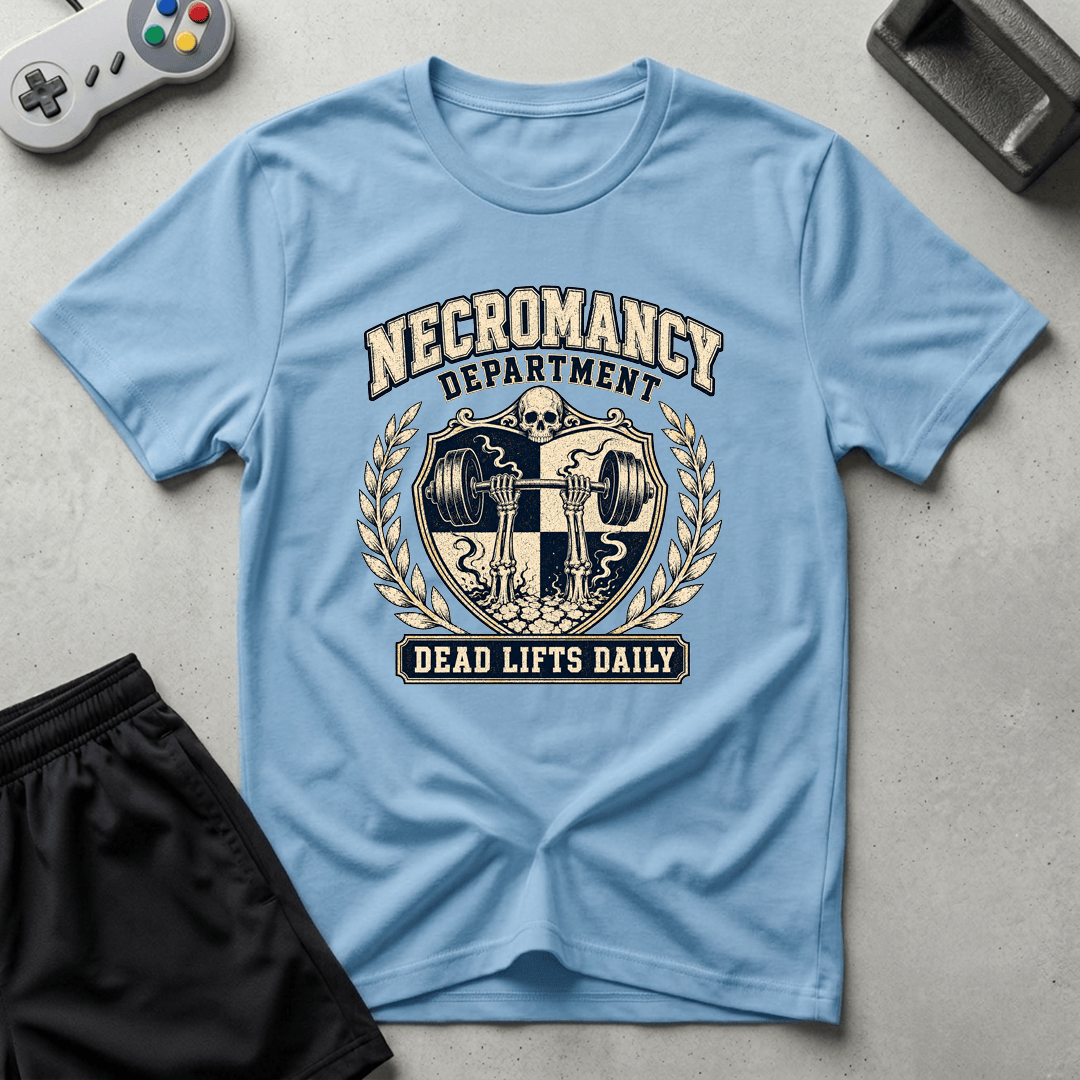 Necromancy Department T-Shirt - Light Blue