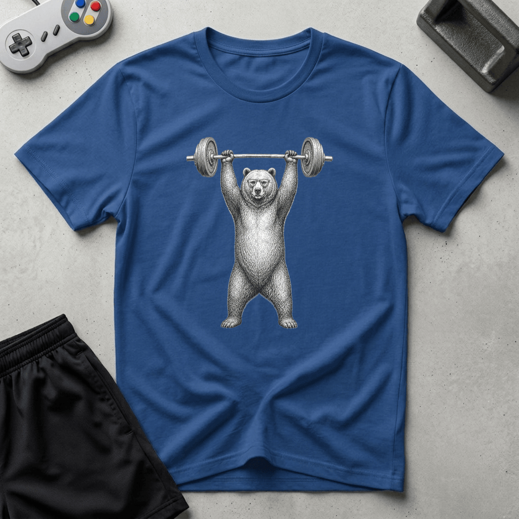 Nerd Bear Deadlift T-Shirt - Royal