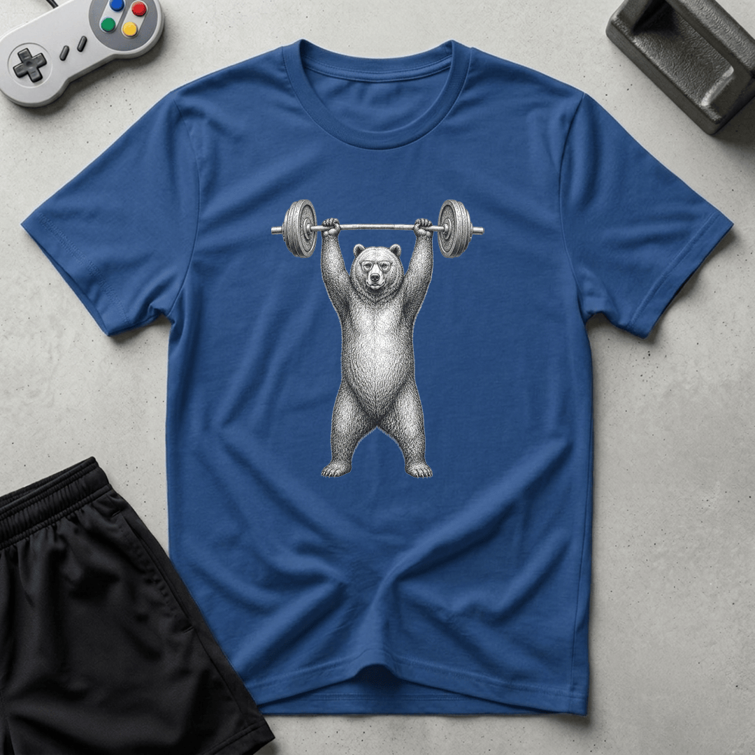 Nerd Bear Deadlift T-Shirt - Royal