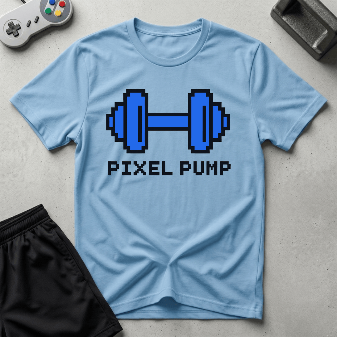 Pixel Pump T-Shirt - Light Blue
