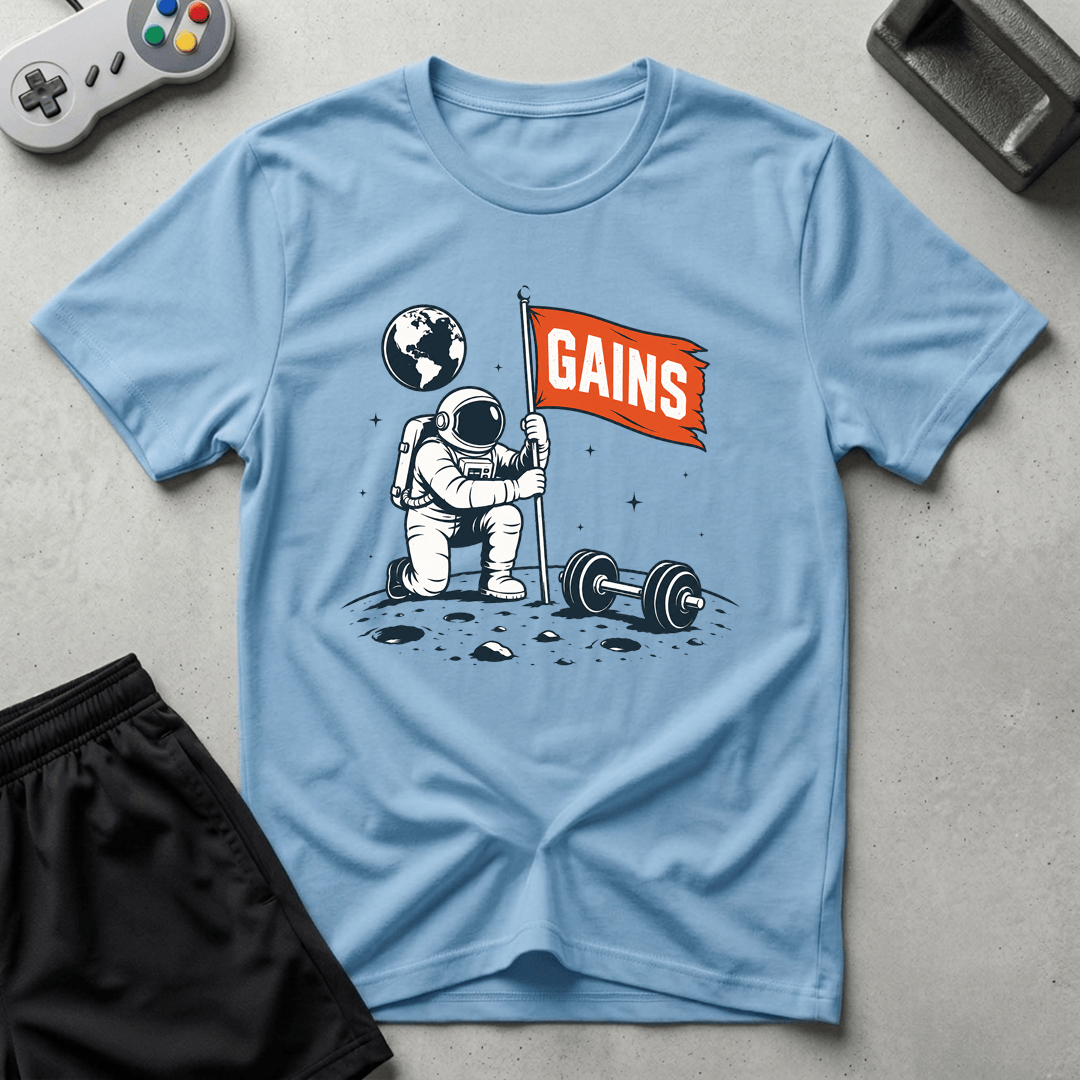 Planting Gains Flag T-Shirt - Light Blue