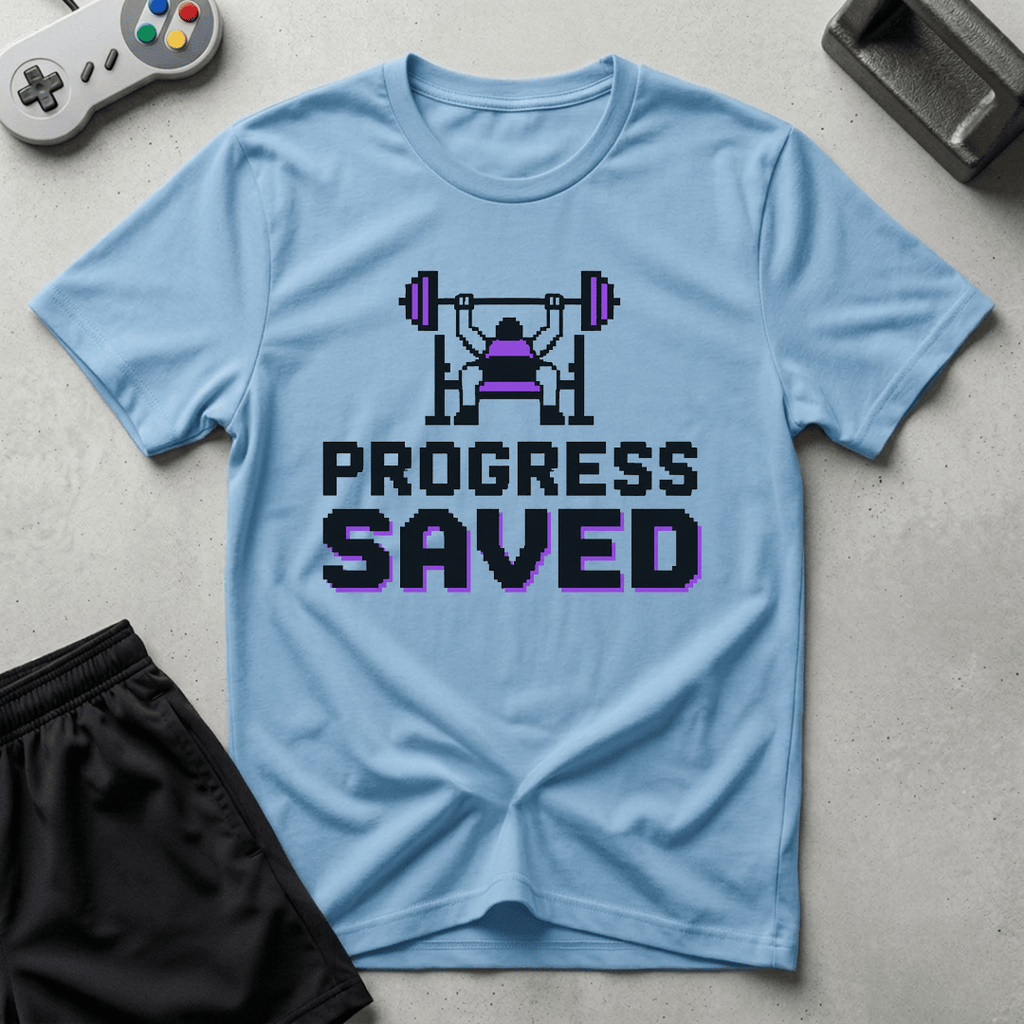 Progress Saved T-Shirt - Light Blue