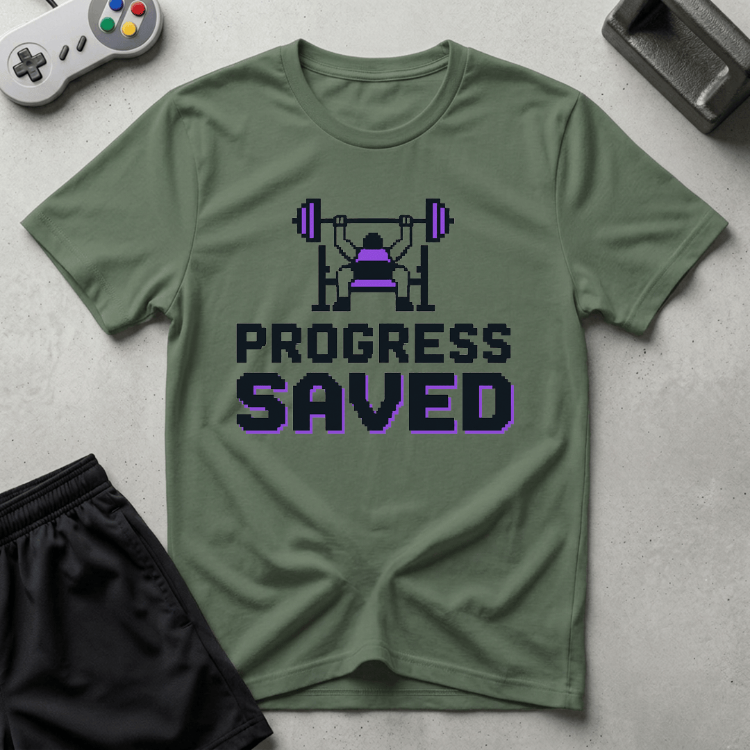 Progress Saved T-Shirt - Military Green