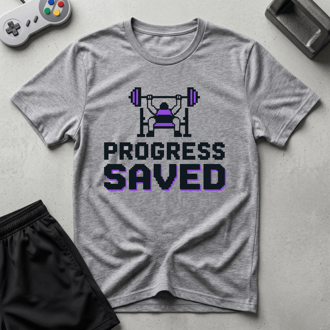 Progress Saved T-Shirt - Sport Grey