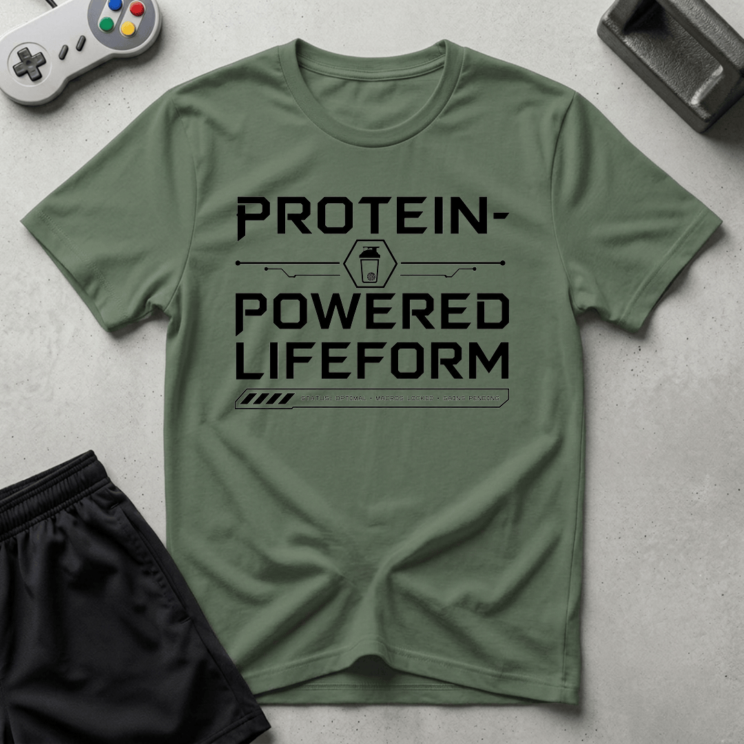 Protein-Powered Lifeform T-Shirt - Military Green