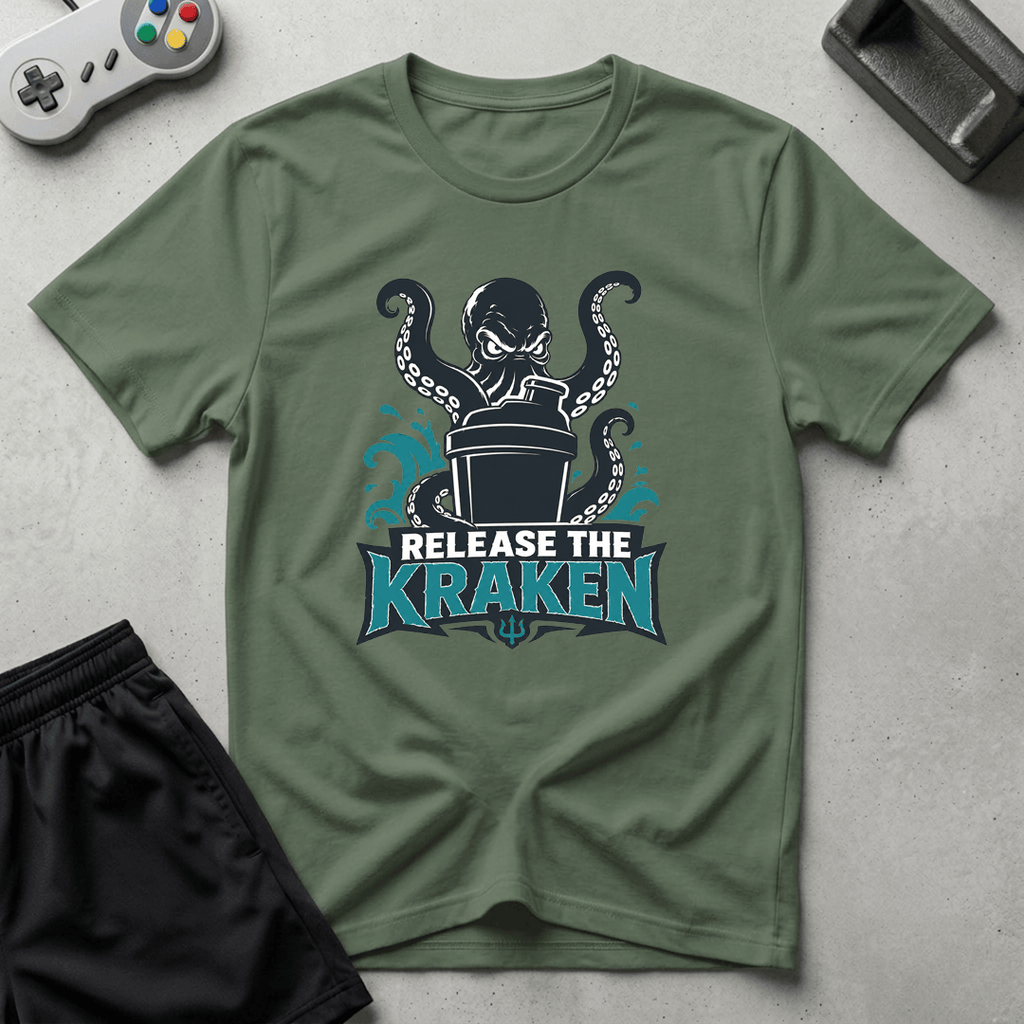 Release The Kraken T-Shirt - Military Green