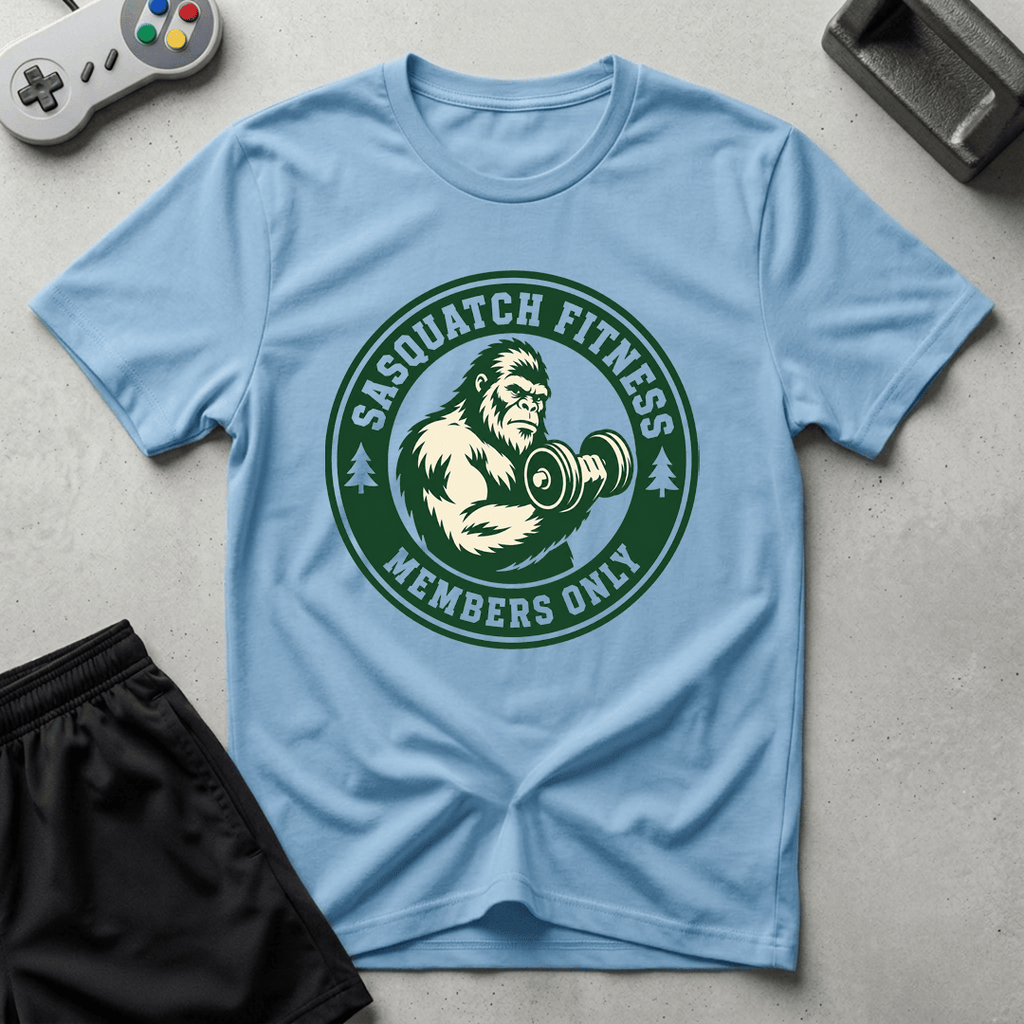 Sasquatch Fitness T-Shirt - Light Blue