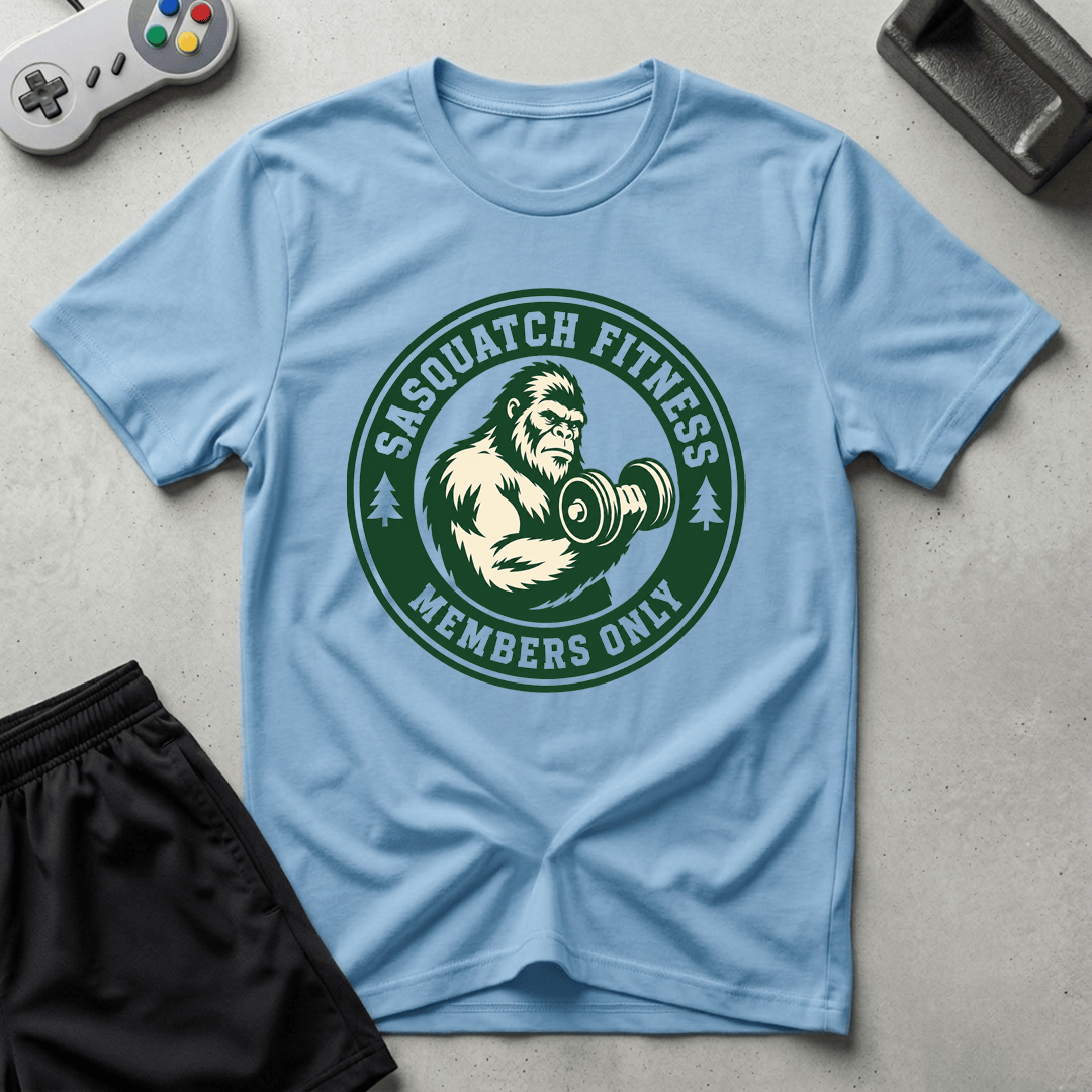 Sasquatch Fitness T-Shirt - Light Blue