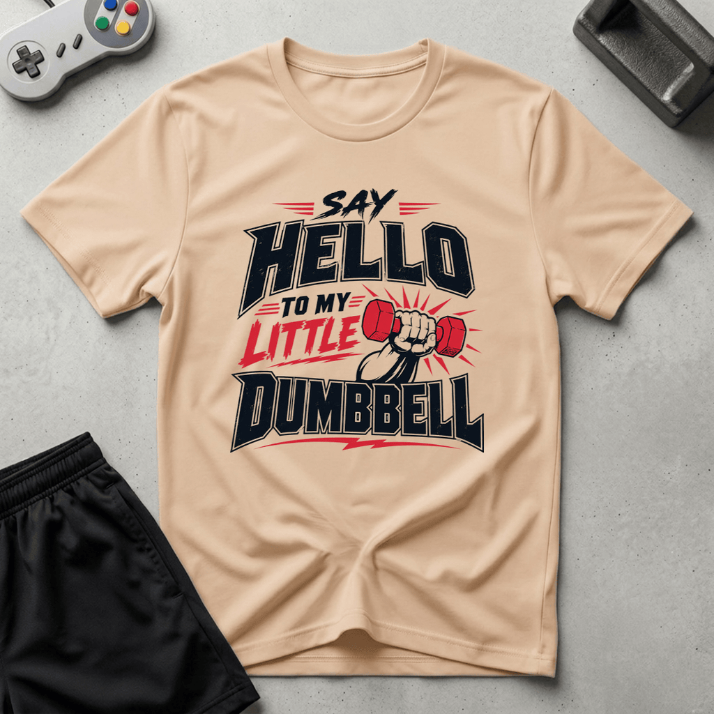 Dumbbell Catchphrase T-Shirt - Natural