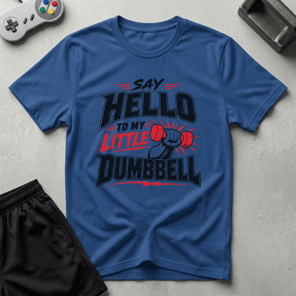 Dumbbell Catchphrase T-Shirt - Royal