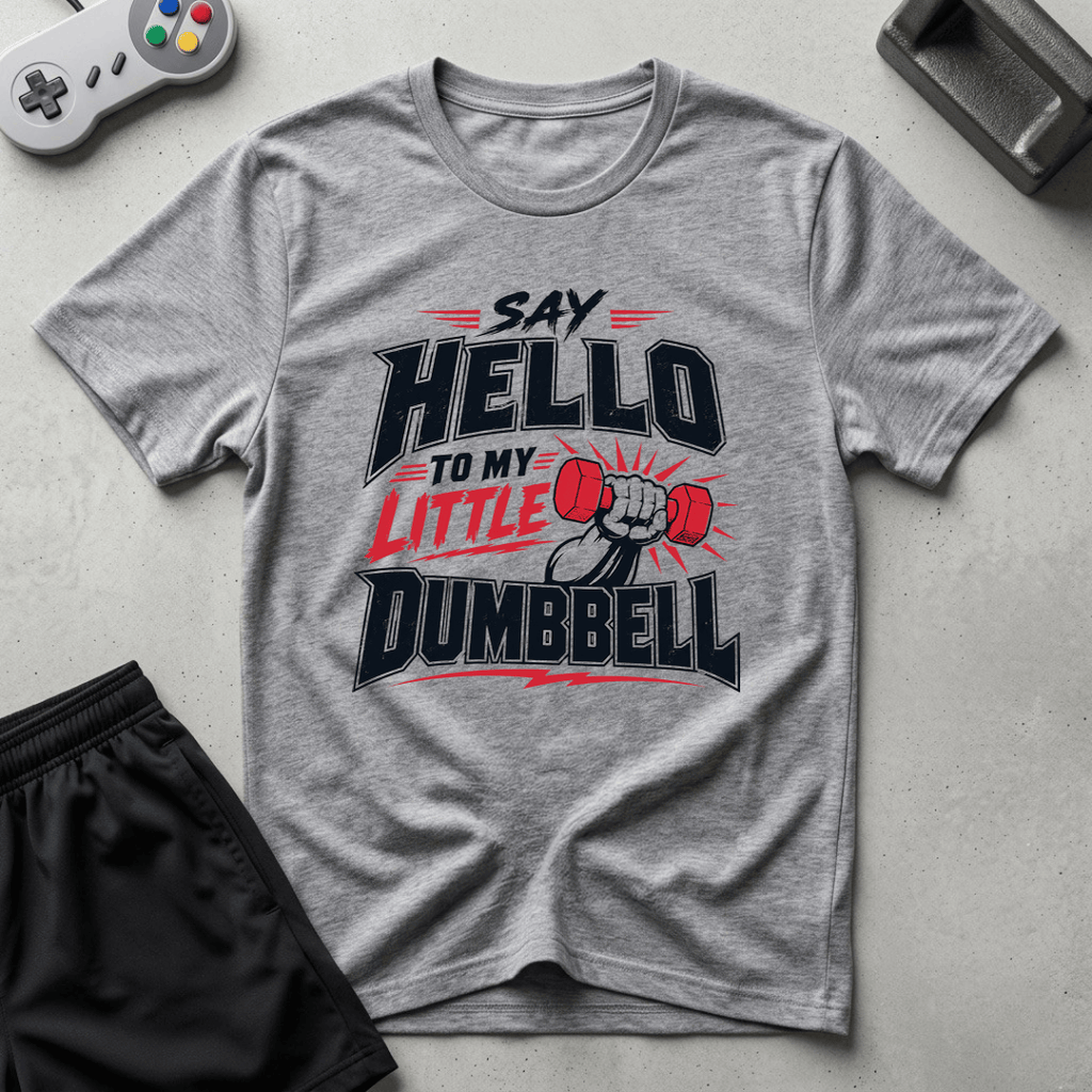 Dumbbell Catchphrase T-Shirt - Sport Grey
