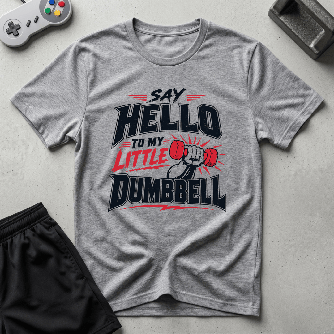 Dumbbell Catchphrase T-Shirt - Sport Grey