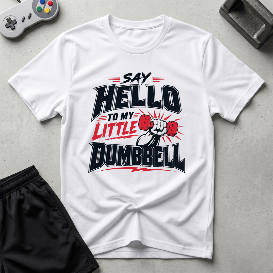 Dumbbell Catchphrase T-Shirt - White