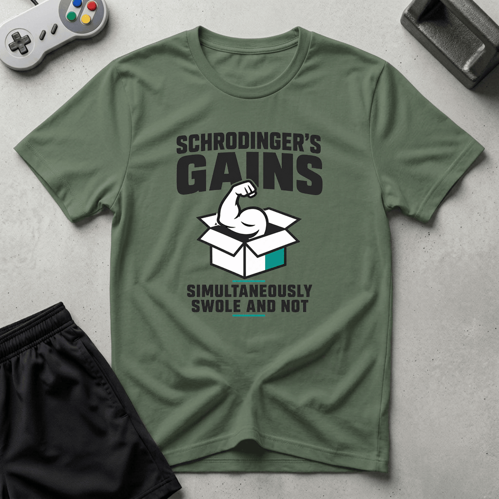 Schrodingers Gains T-Shirt - Military Green