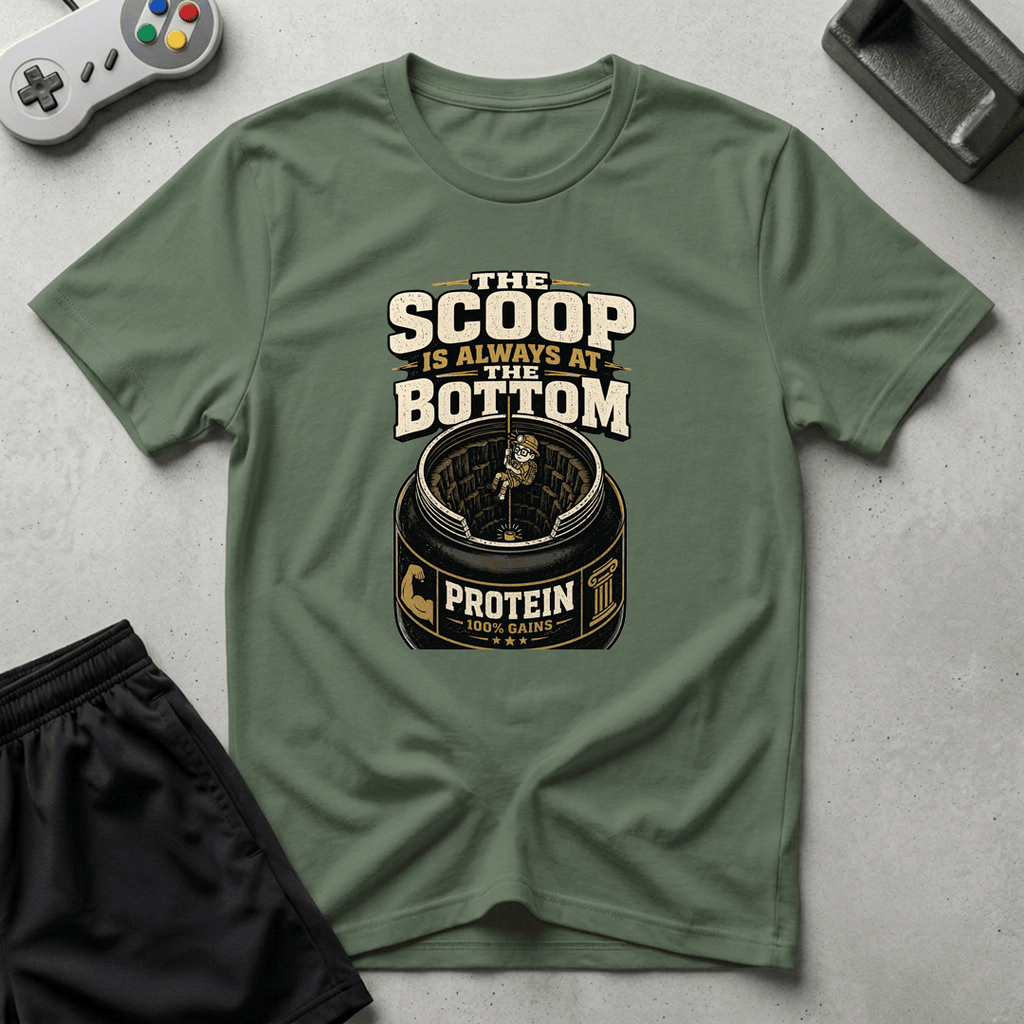 Scoop In The Bottom T-Shirt - Military Green
