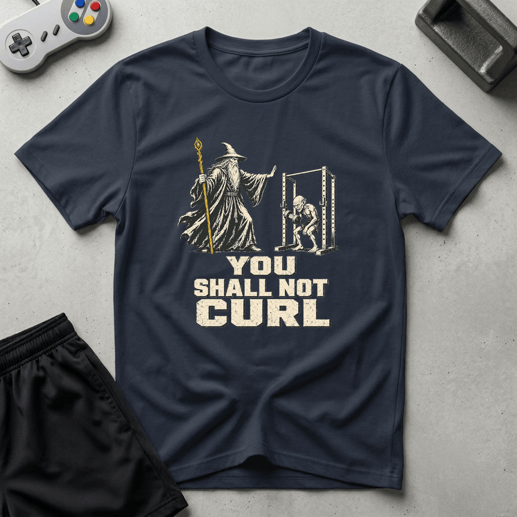 Shall Not Curl T-Shirt - Navy