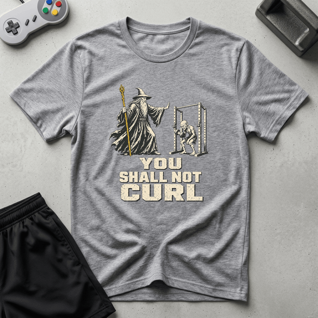 Shall Not Curl T-Shirt - Sport Grey