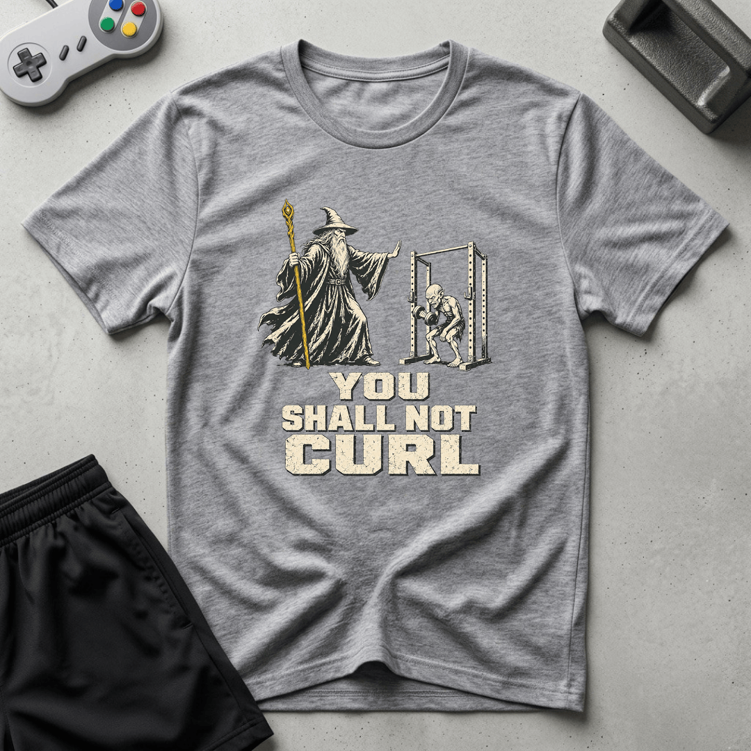 Shall Not Curl T-Shirt - Sport Grey