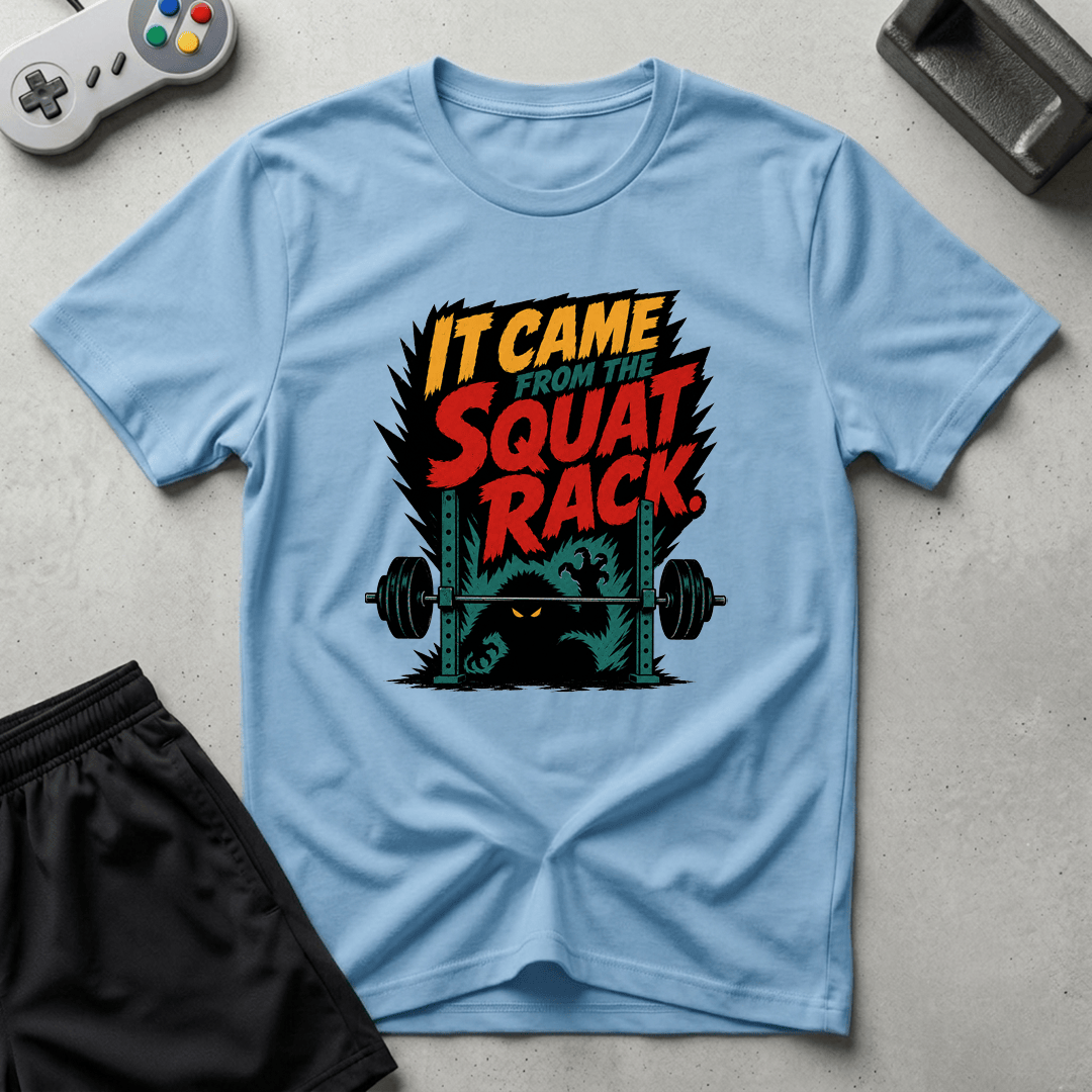 Squat Rack Monster T-Shirt - Light Blue