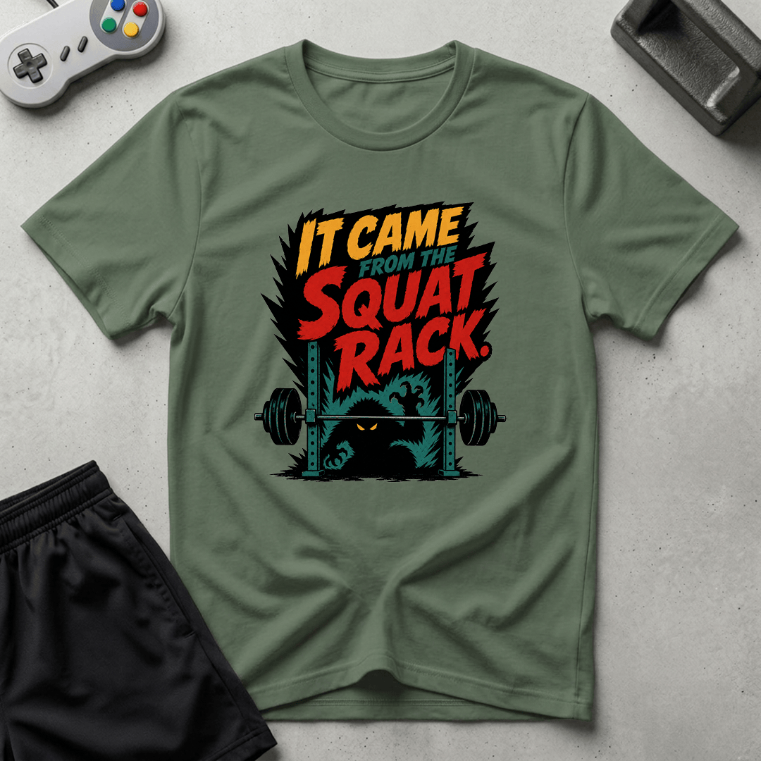 Squat Rack Monster T-Shirt - Military Green