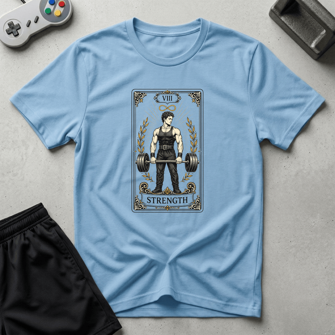 Strength Tarot Card T-Shirt - Light Blue