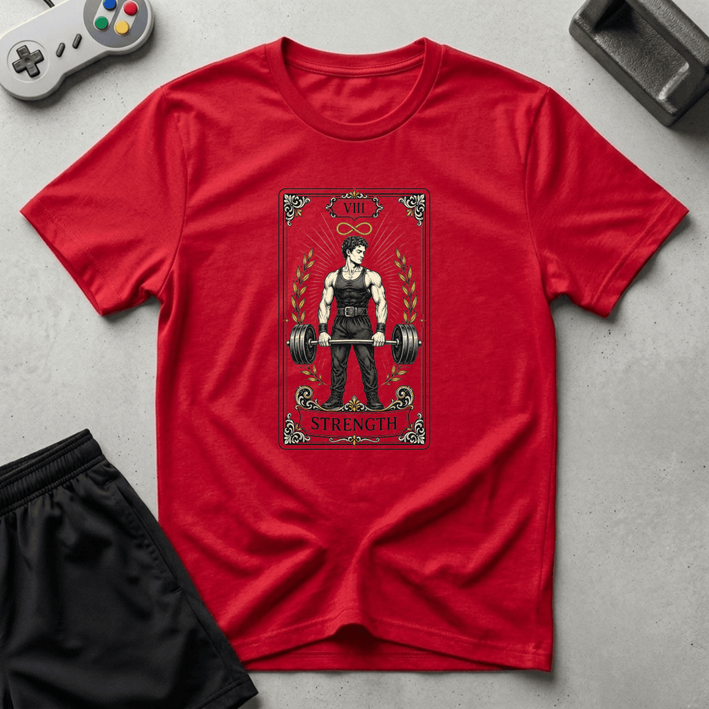 Strength Tarot Card T-Shirt - Red