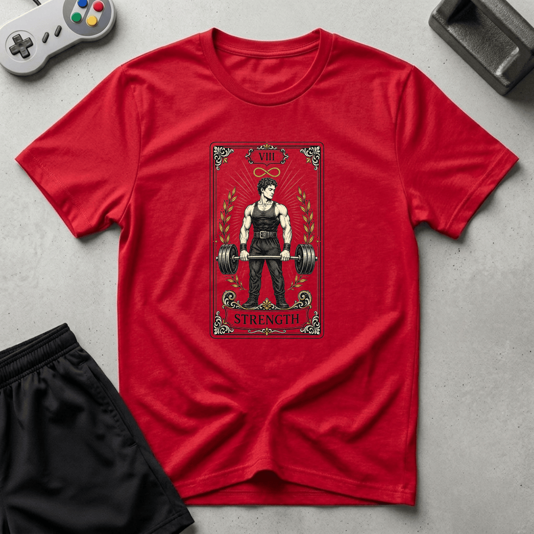 Strength Tarot Card T-Shirt - Red