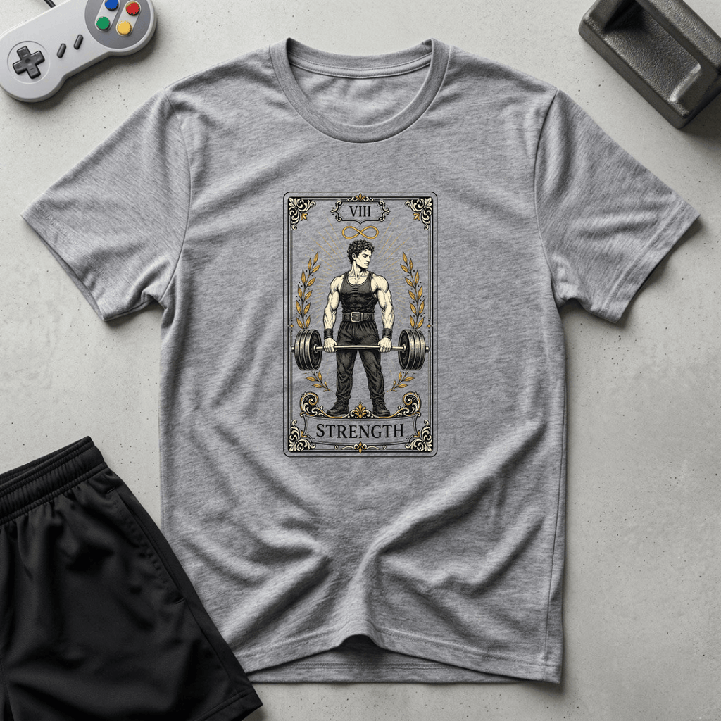Strength Tarot Card T-Shirt - Sport Grey