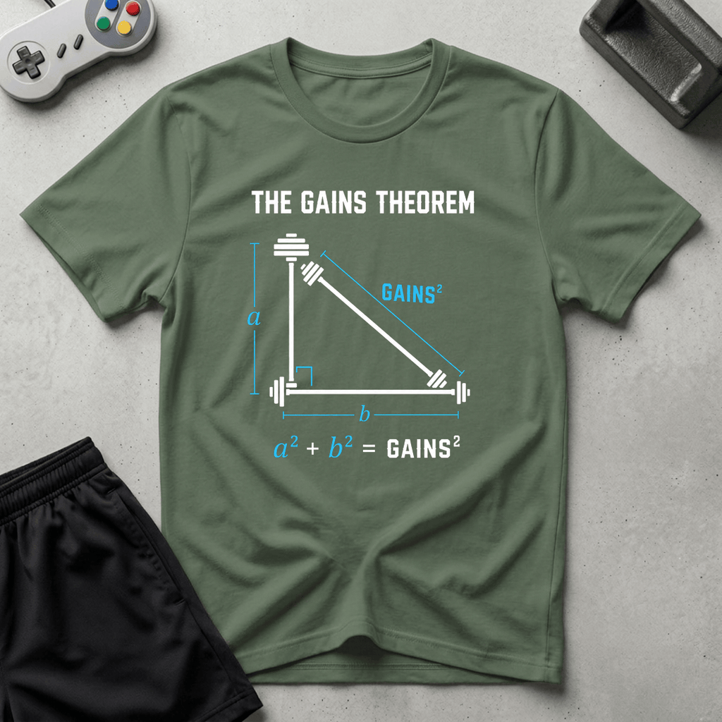 The Gains Theorem T-Shirt - Military Green