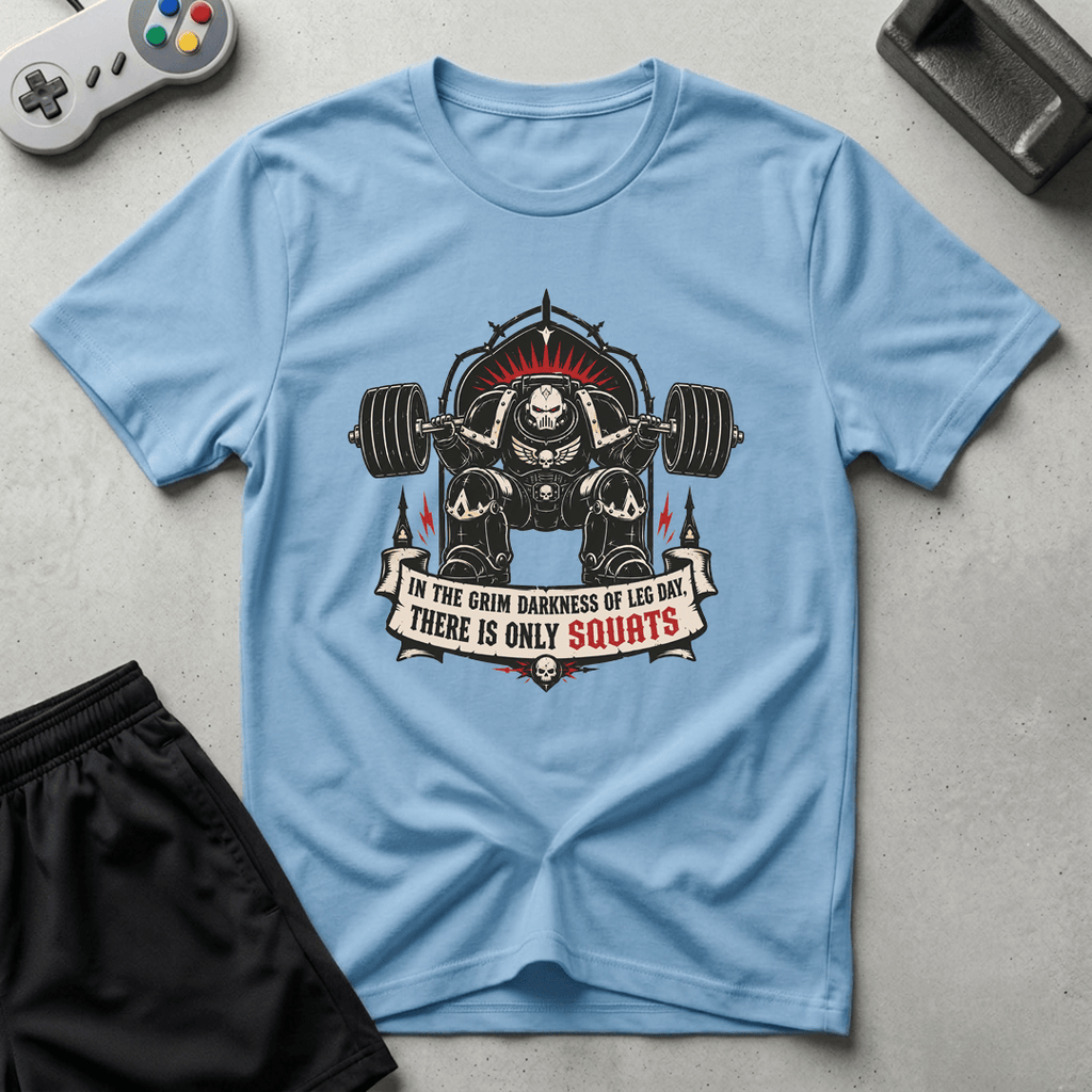 Grimdark Squats T-Shirt - Light Blue