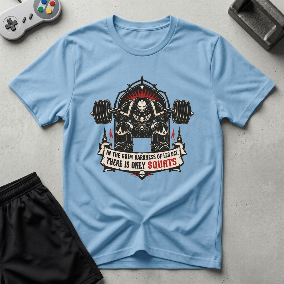 Grimdark Squats T-Shirt - Light Blue