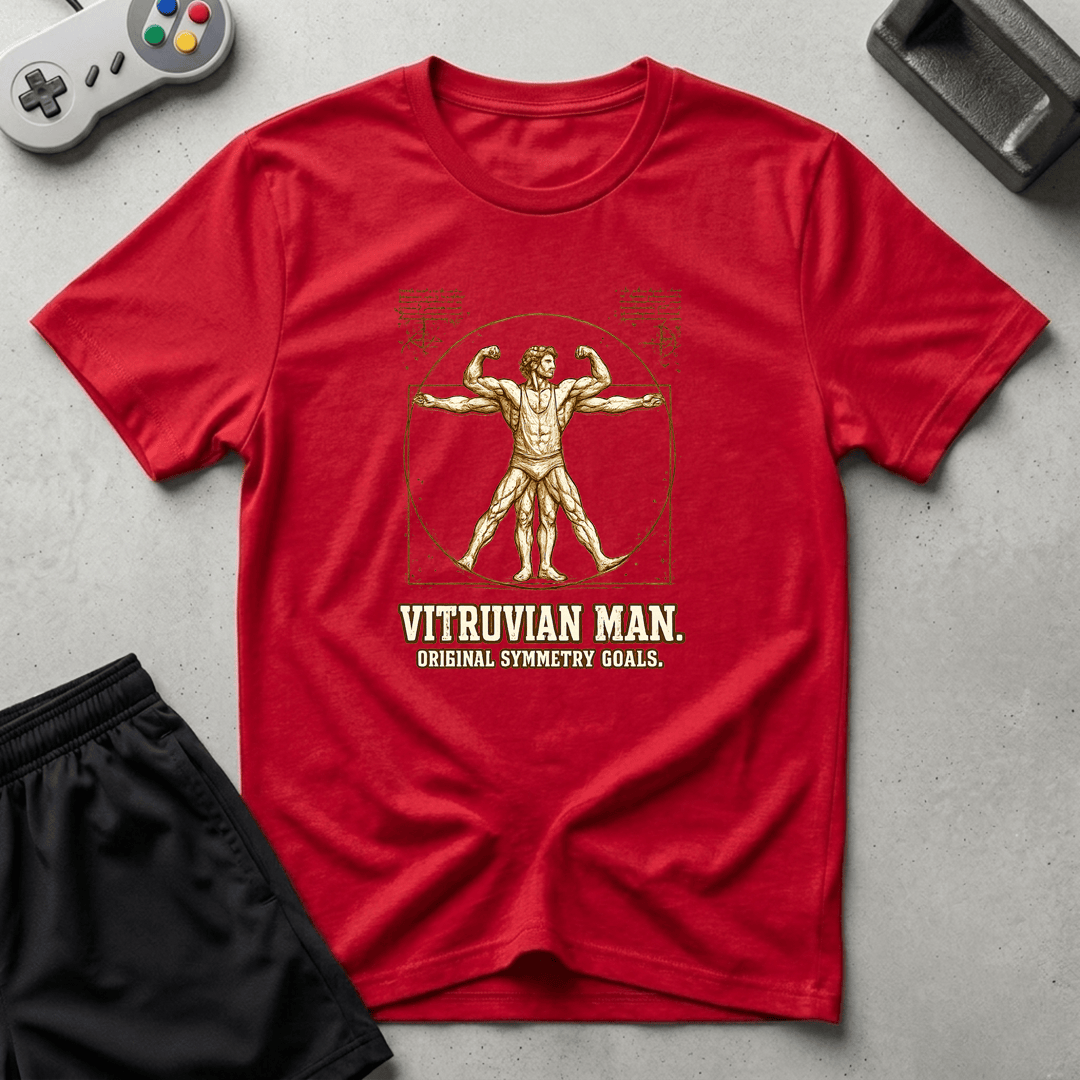 Vitruvian Man T-Shirt - Red