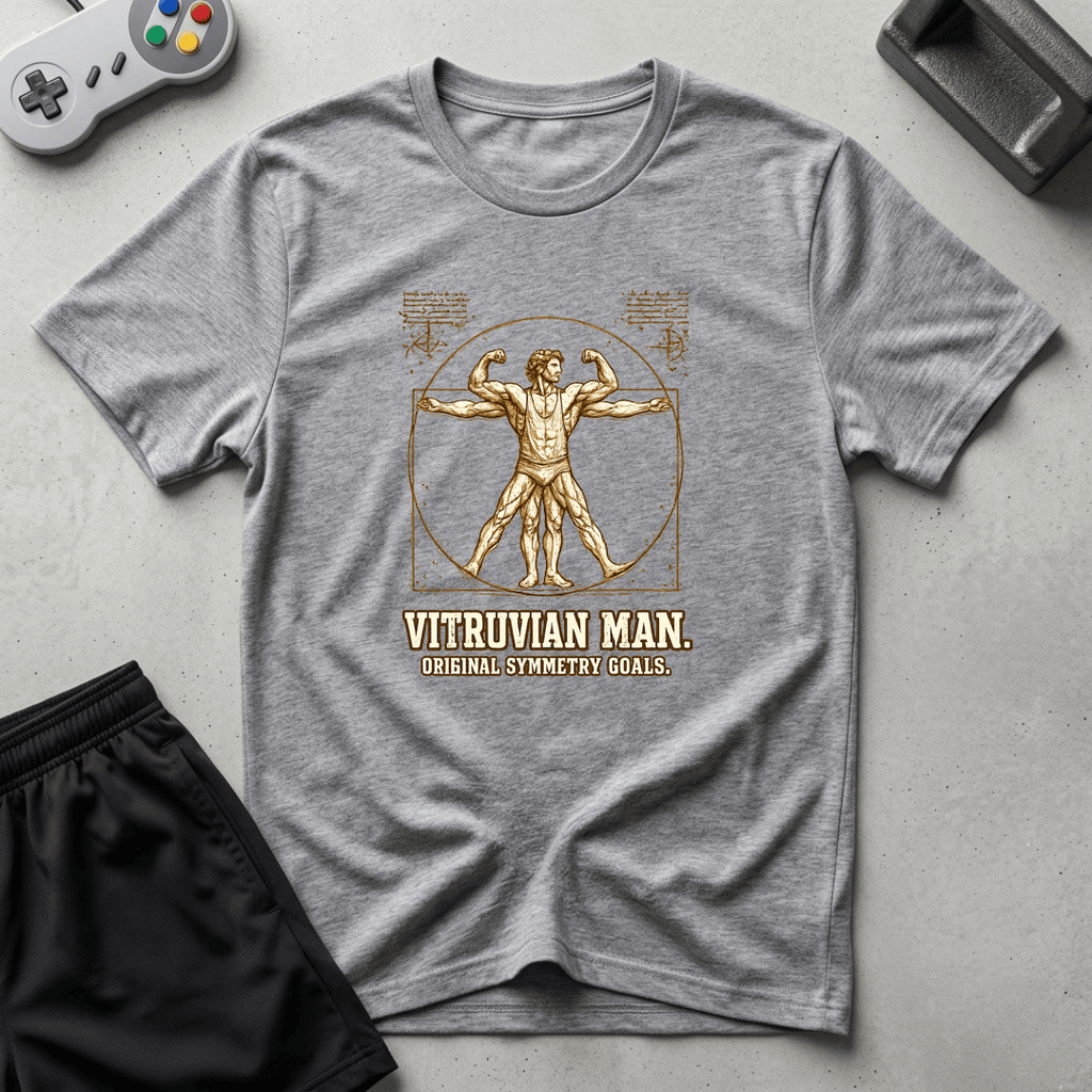 Vitruvian Man T-Shirt - Sport Grey