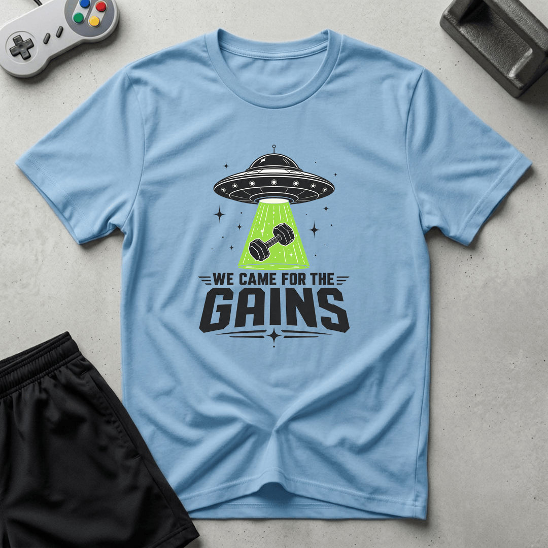 Alien Gains T-Shirt - Light Blue