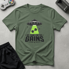 Alien Gains T-Shirt - Military Green