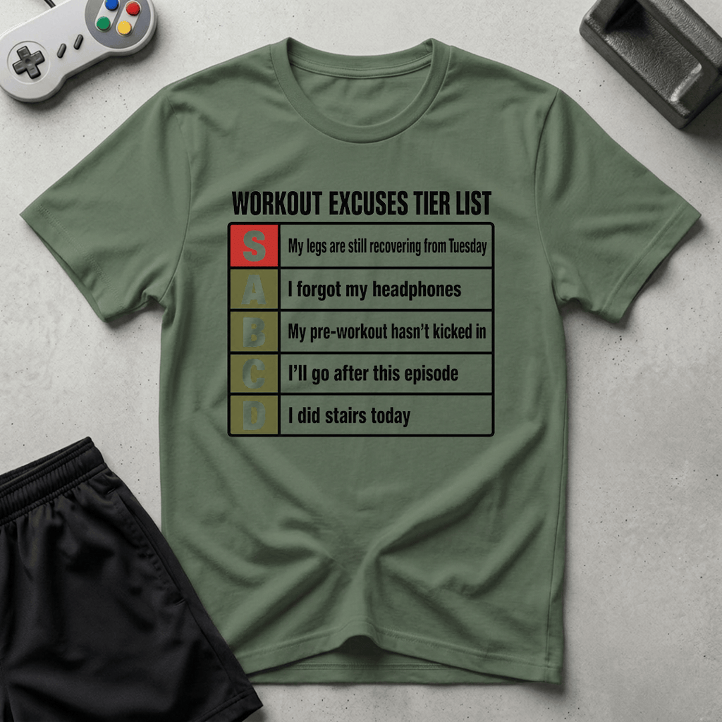 Workout Excuse Tiers T-Shirt - Military Green