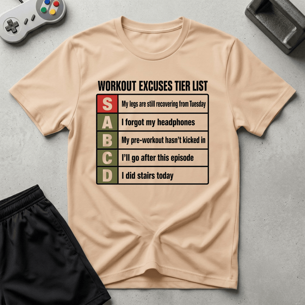 Workout Excuse Tiers T-Shirt - Natural
