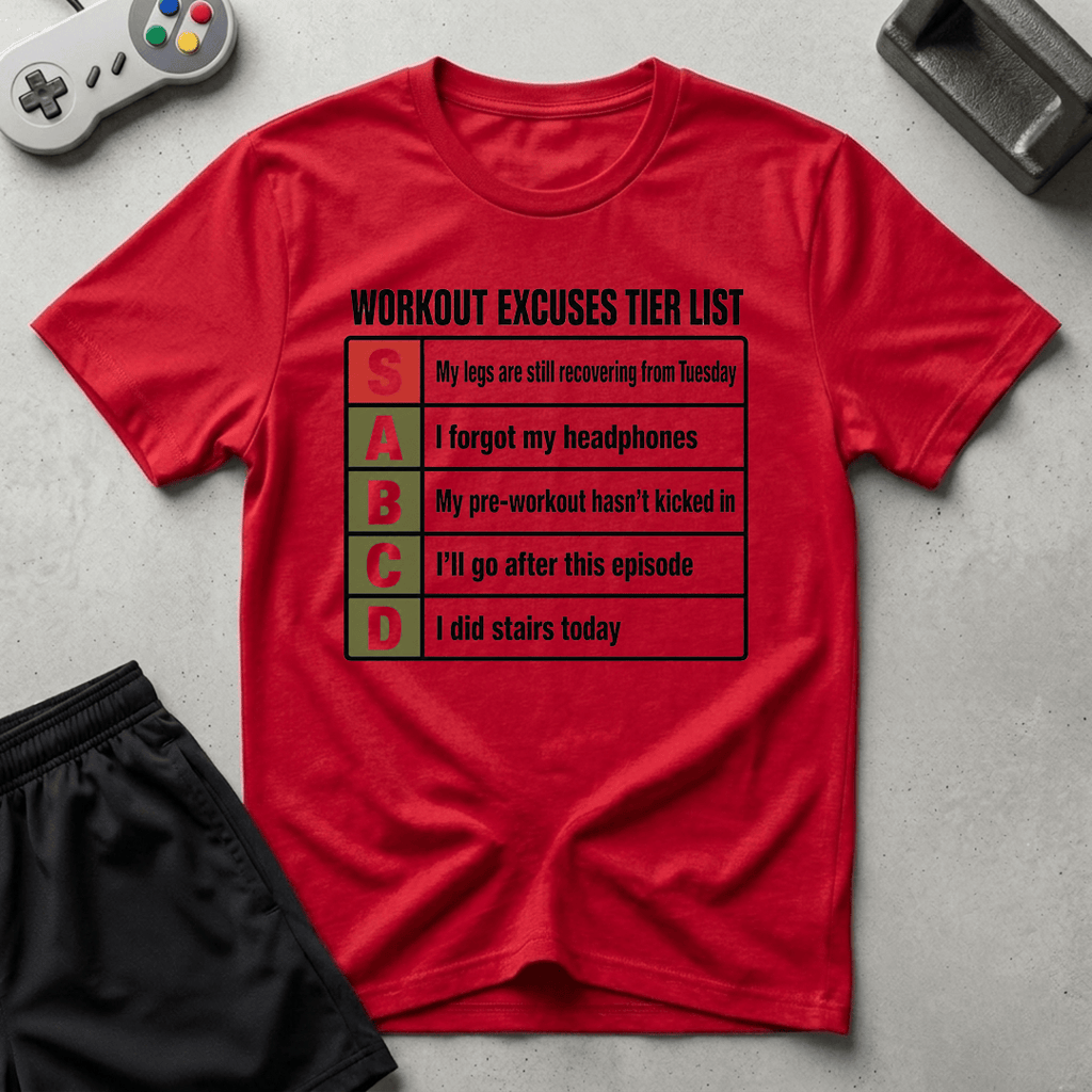 Workout Excuse Tiers T-Shirt - Red