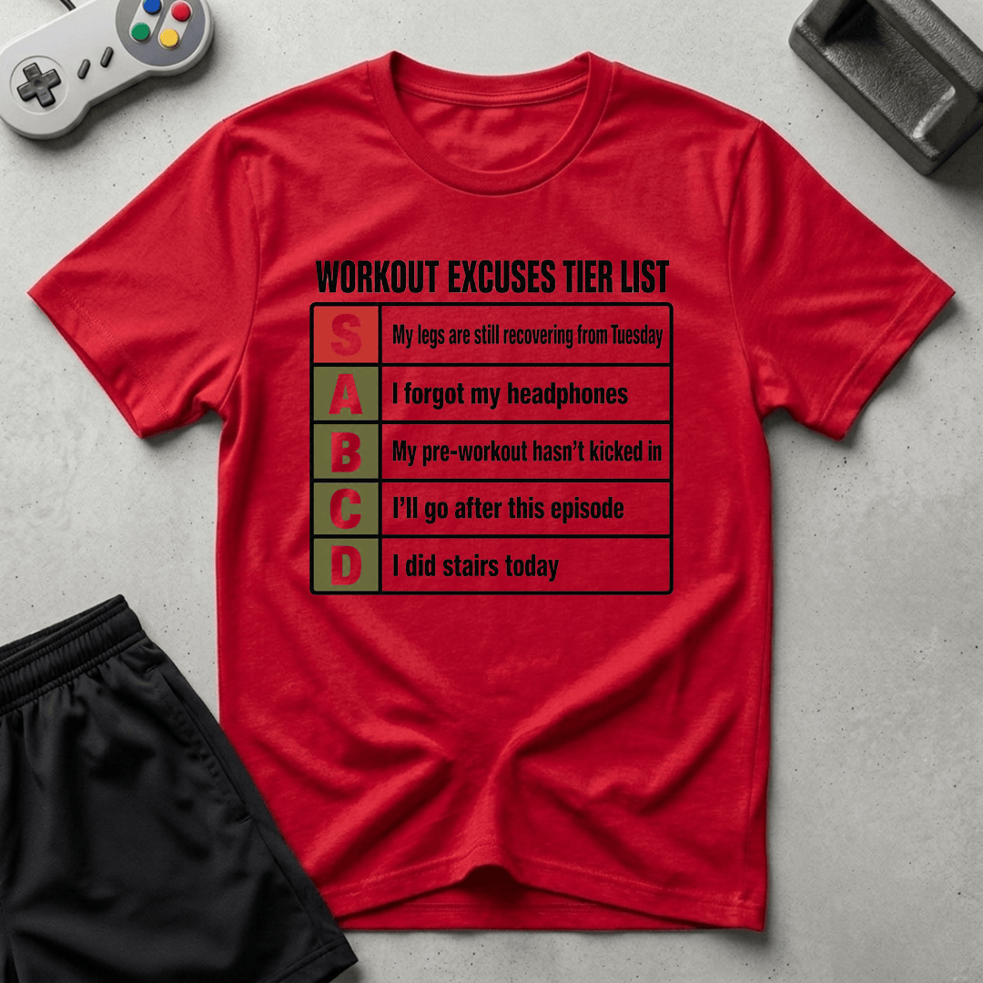 Workout Excuse Tiers T-Shirt - Red