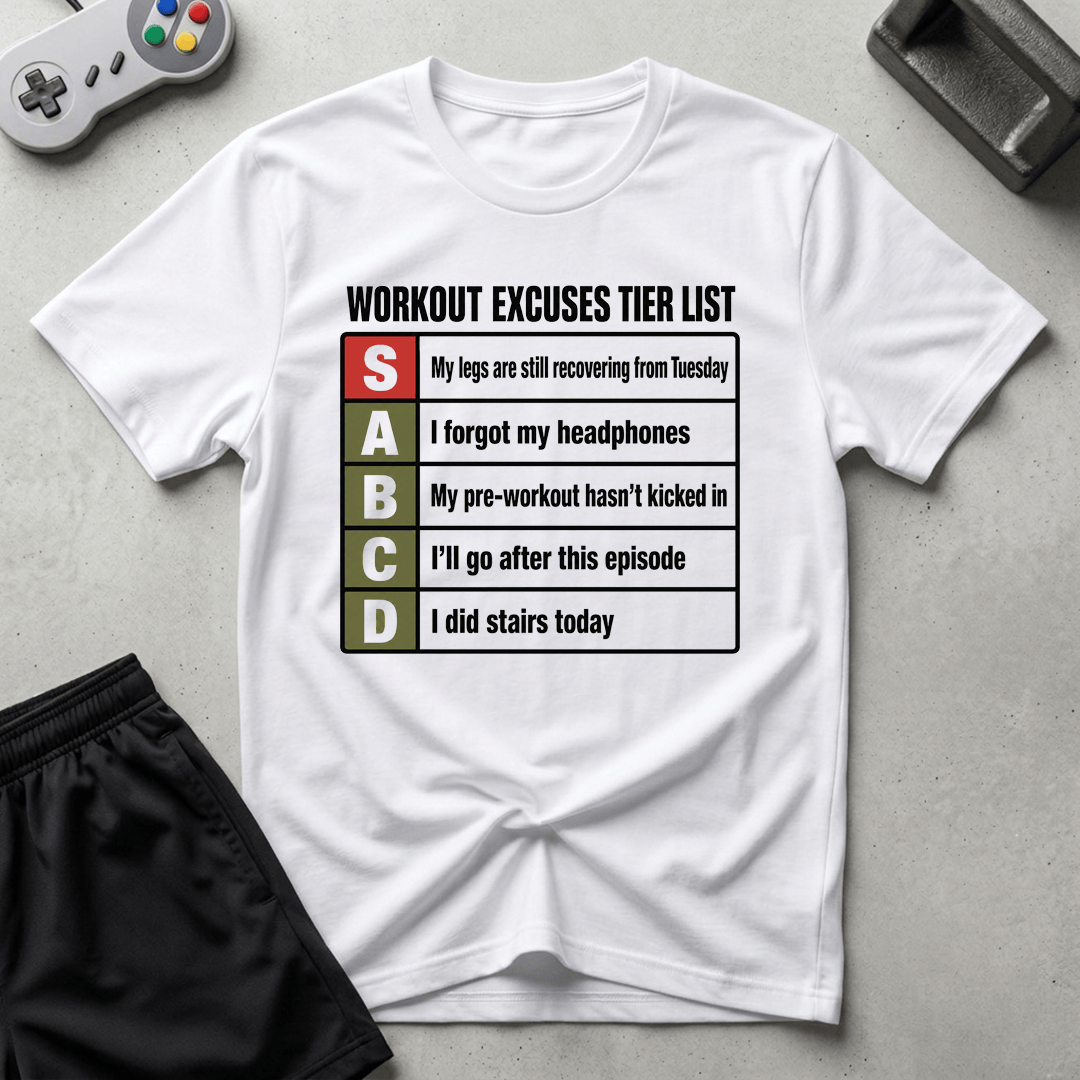 Workout Excuse Tiers T-Shirt - White